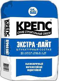 Штукатурный состав Крепс на цементно-известковой основе Крепс Экстра-лайт